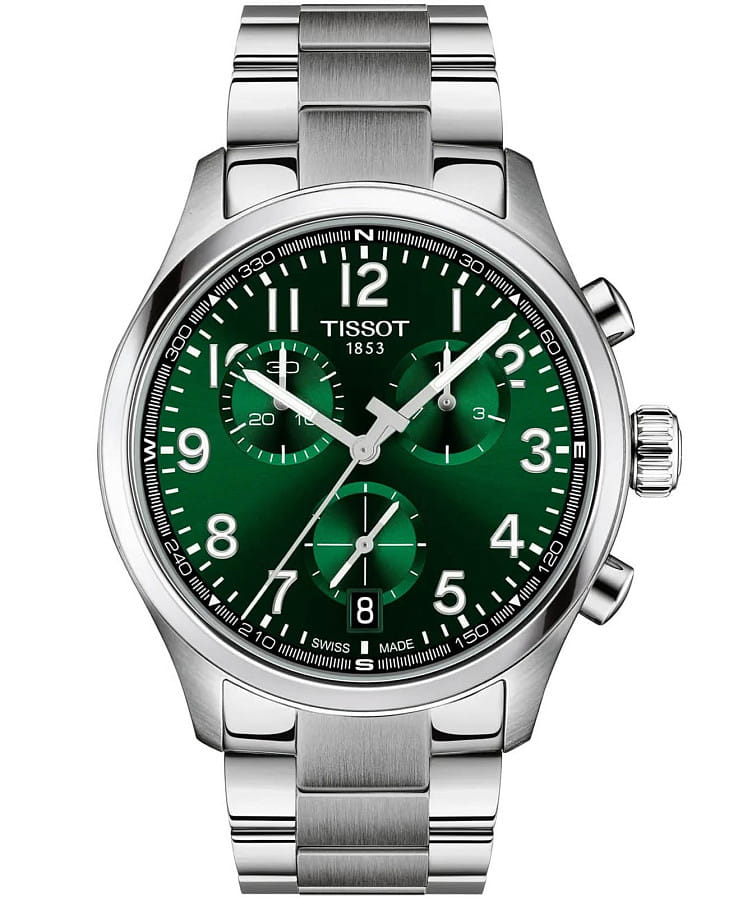 Часы Tissot Chrono L 42mm T116.417.11.092.00 — мужские, зеленый