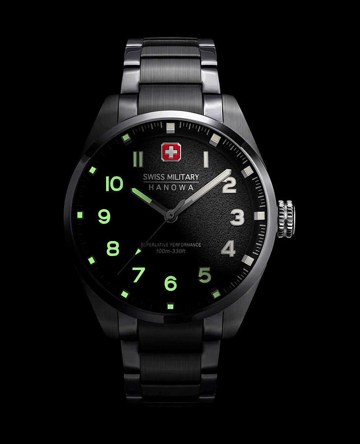 Часы Swiss Military Hanowa Greyhound SMWGG0001503 — черный, сталь металл