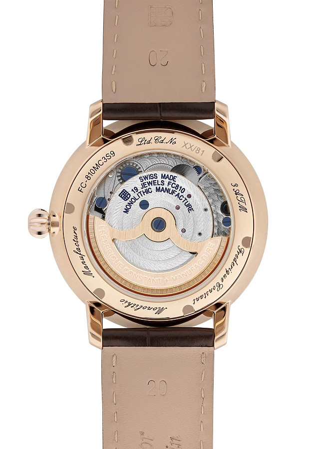Часы Frederique Constant Slimline Monolithic Manufacture FC-810MC3S9 — сталь металл, Швейцария