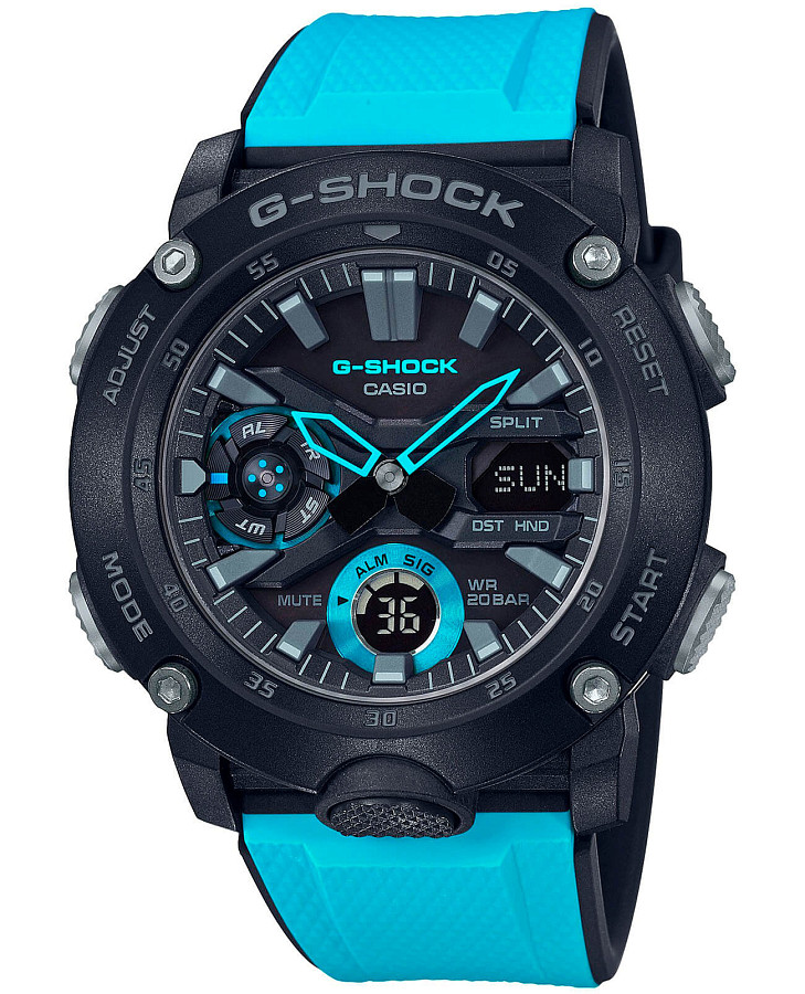 Часы Casio G-Shock GA-2000-1A2DR (GA-2000-1A2) — мужские, черный