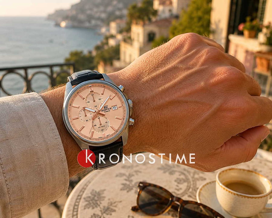 Часы Casio Edifice EFV-610EL-5A — кварцевые, металл сталь