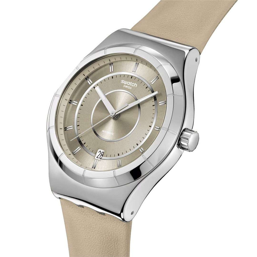 Часы Swatch Irony Sistem51 YIS434 — мужские, кожаный