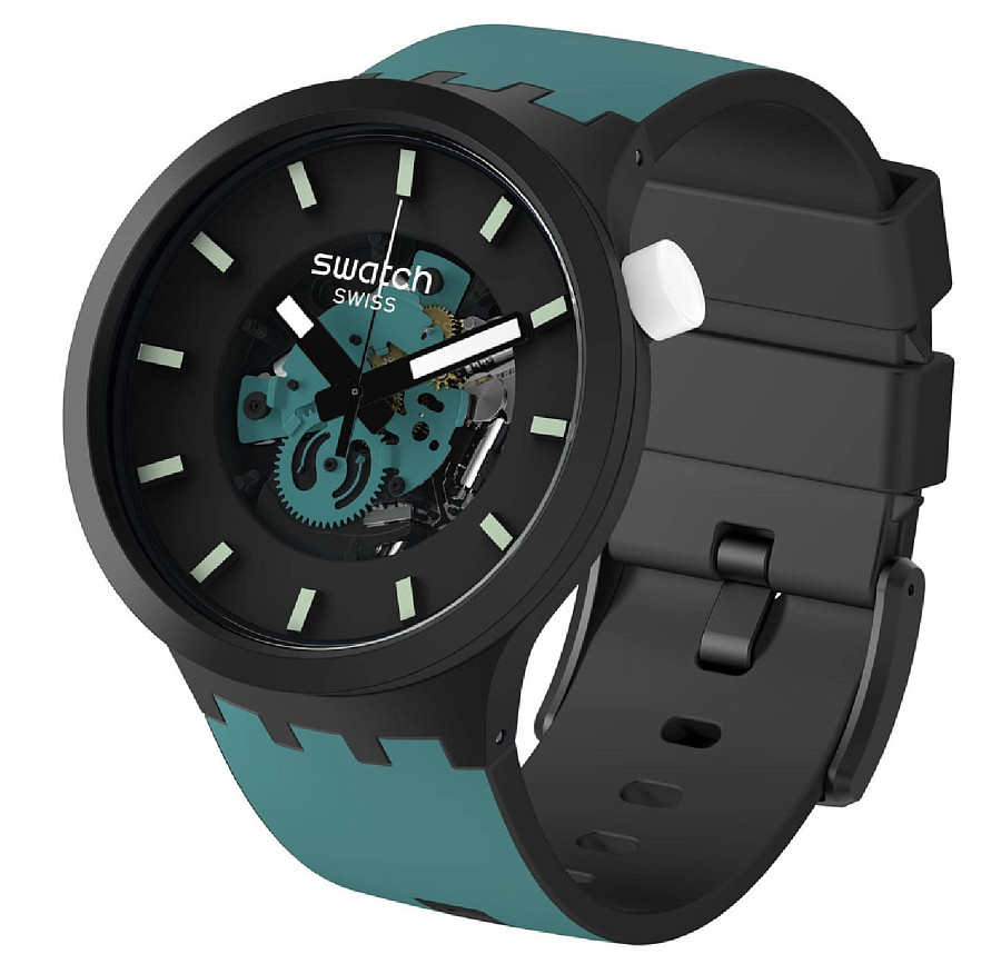 Часы Swatch Big Bold Bioceramic Lacquered SB03B107 — мужские, силикон