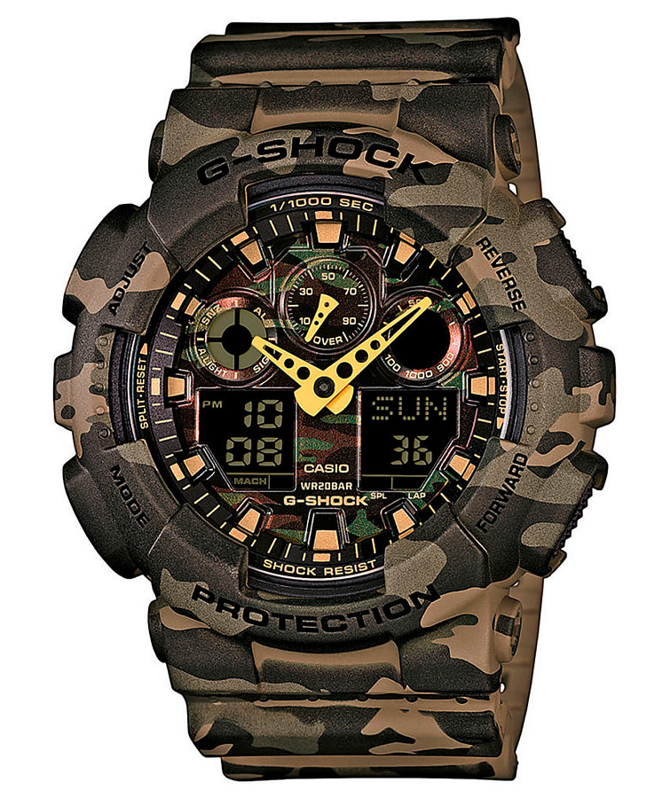 Часы Casio G-Shock GA-100CM-5A — мужские, коричневый