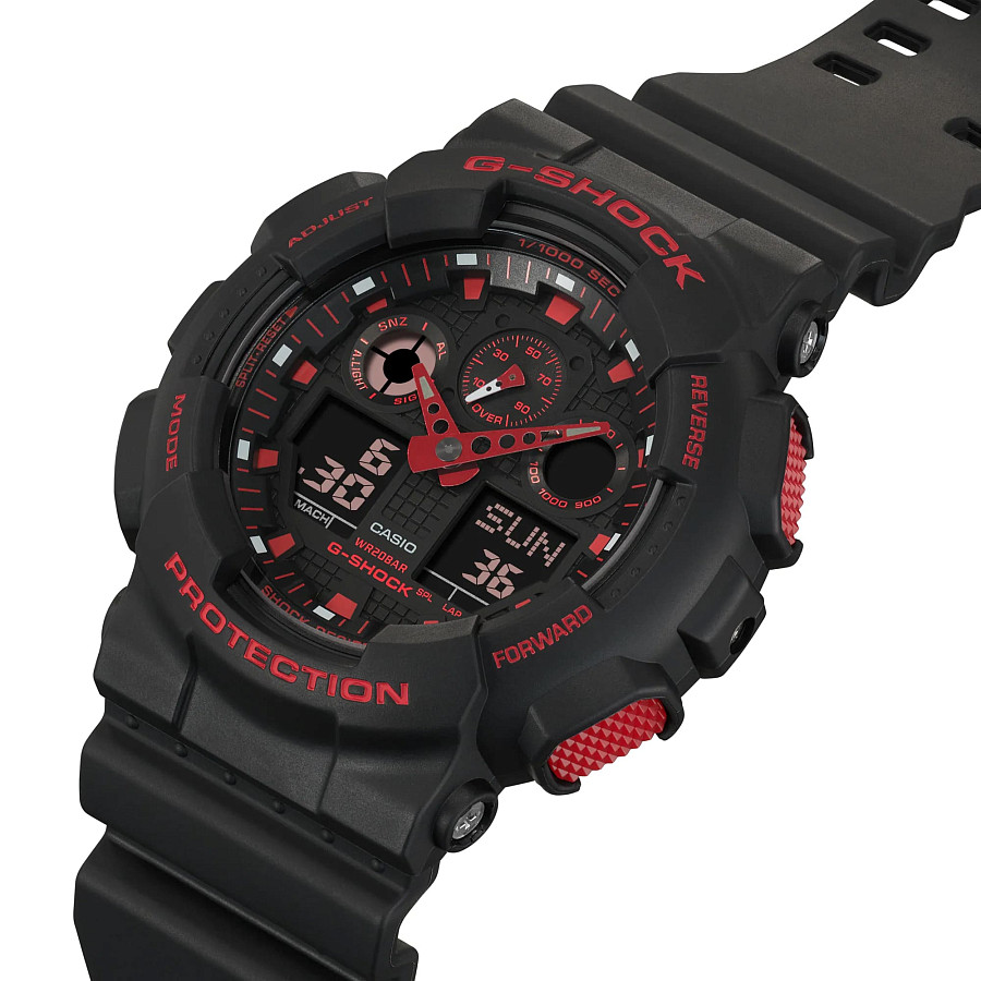 Часы Casio G-Shock GA-100BNR-1A — пластик, мужские