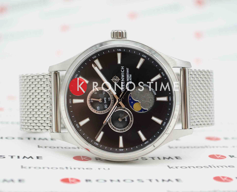 Часы Greenwich Moon Walker GW 058.19.31 — кварцевые, металл сталь