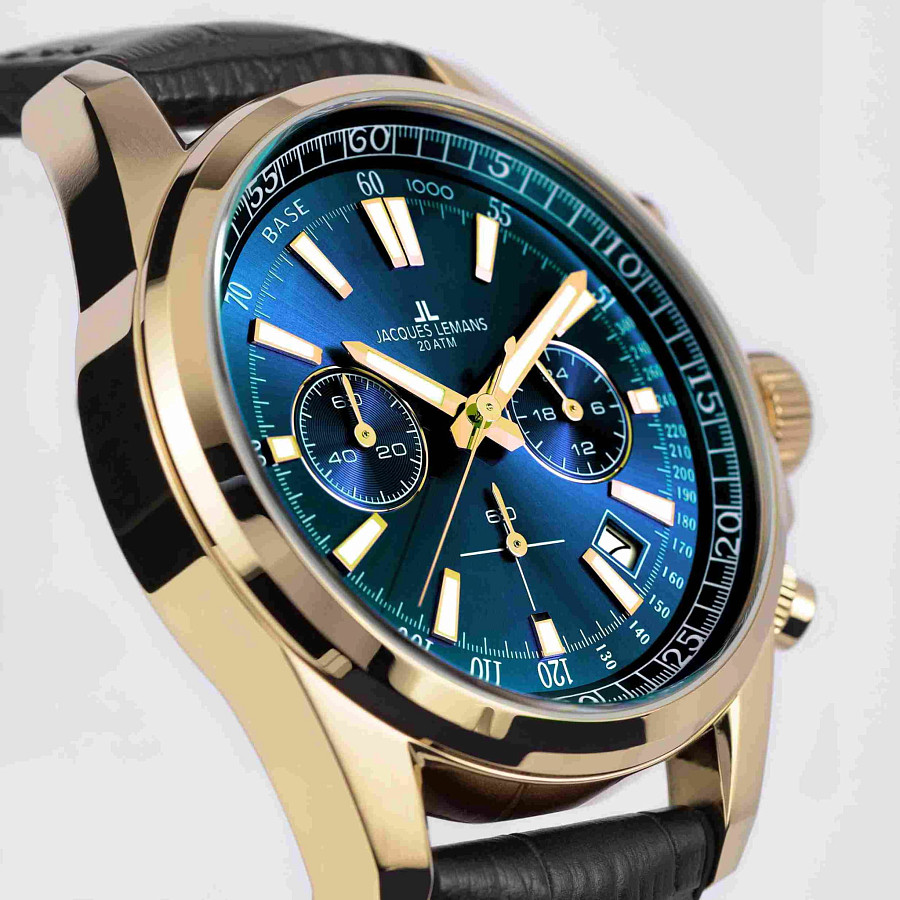 Часы Jacques Lemans Liverpool 1-2117ZH — кожа + силикон, мужские