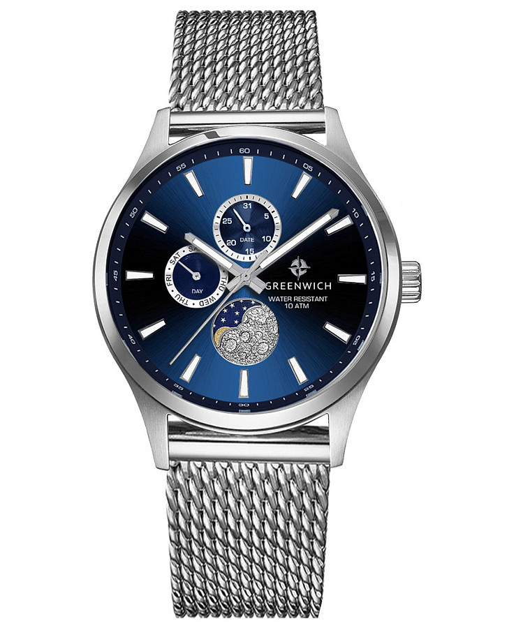 Часы Greenwich Moon Walker GW 058.19.36 — мужские, синий