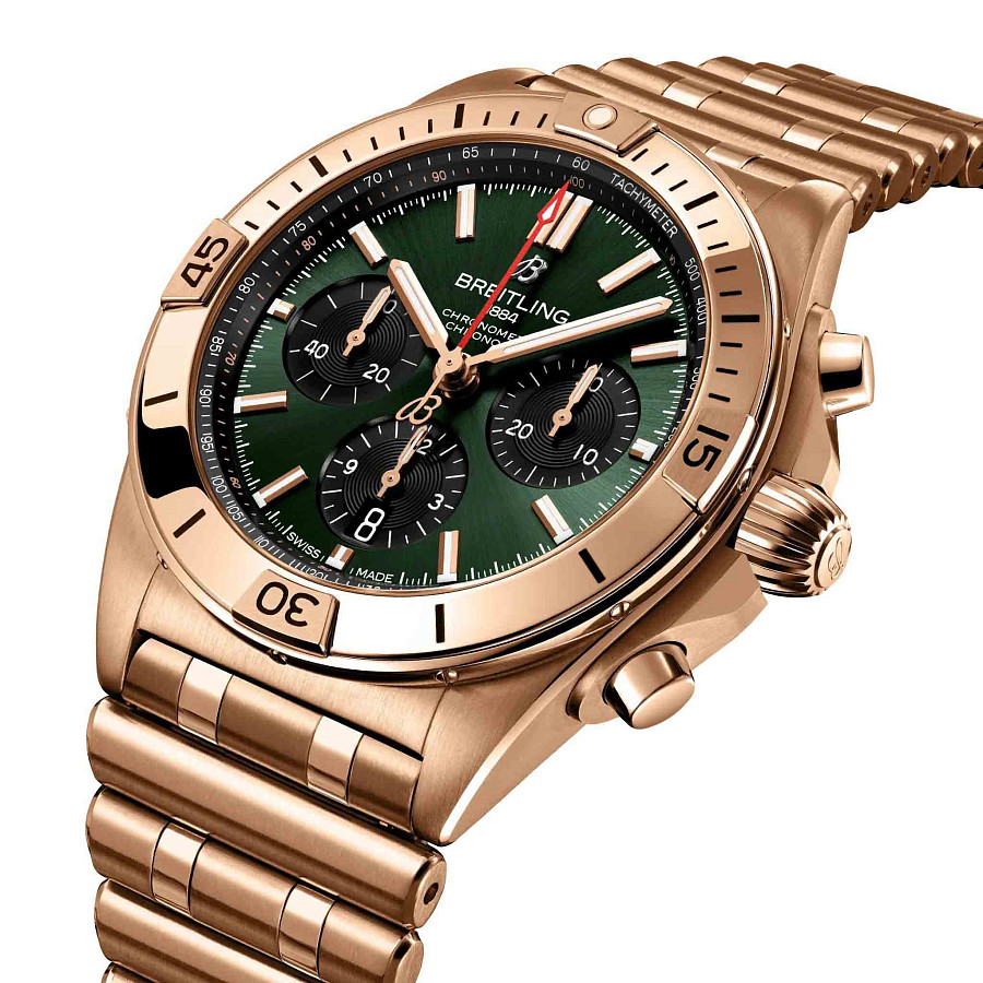 Часы Breitling Chronomat B01 42 mm RB0134101L1R1 — механические, золото