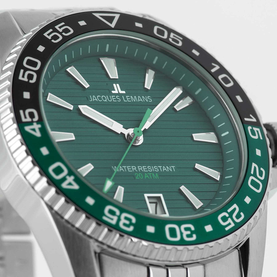 Часы Jacques Lemans Liverpool Diver 1-2205J — кварцевые, металл сталь
