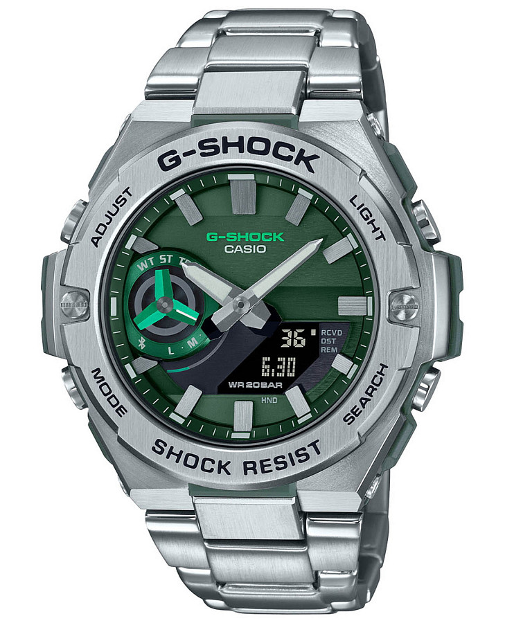 Часы Casio G-Shock GST-B500AD-3A — мужские, зеленый
