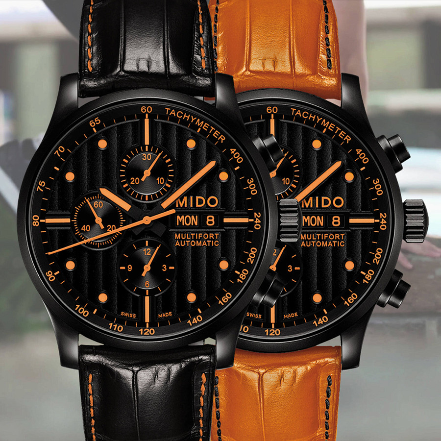 Часы Mido Multifort Chronograph M005.614.36.051.22 — мужские, кожаный