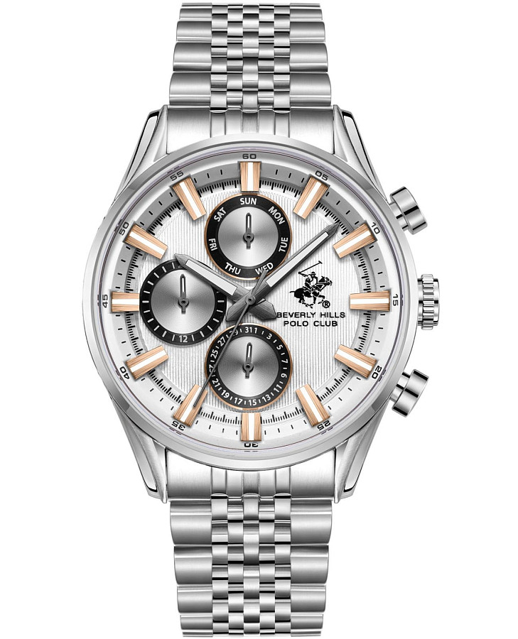 Часы Beverly Hills Polo Club BP3823X.330 — мужские, серебристый