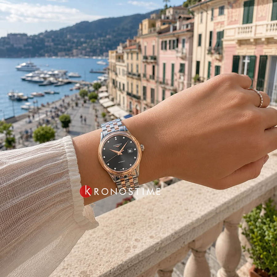 Часы Longines Flagship L4.374.3.77.7 — черный, сталь металл
