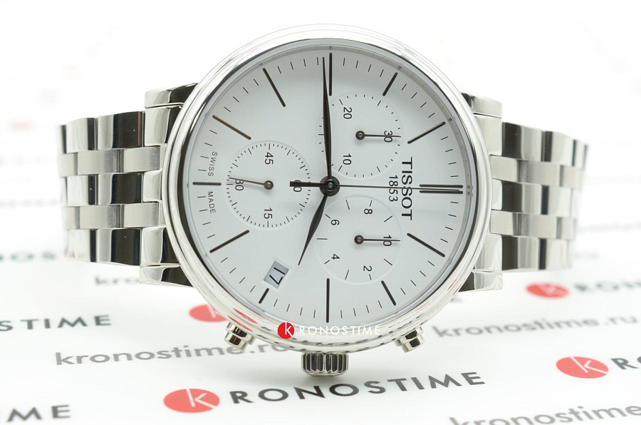 Часы Tissot Carson Premium Chronograph T122.417.11.011.00 — кварцевые, Швейцария, мужские