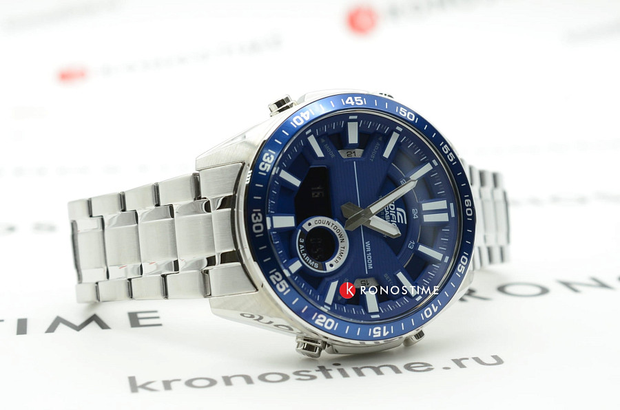 Часы Casio Edifice EFV-C100D-2AVDF (EFV-C100D-2A) — мужские, нержавеющая сталь