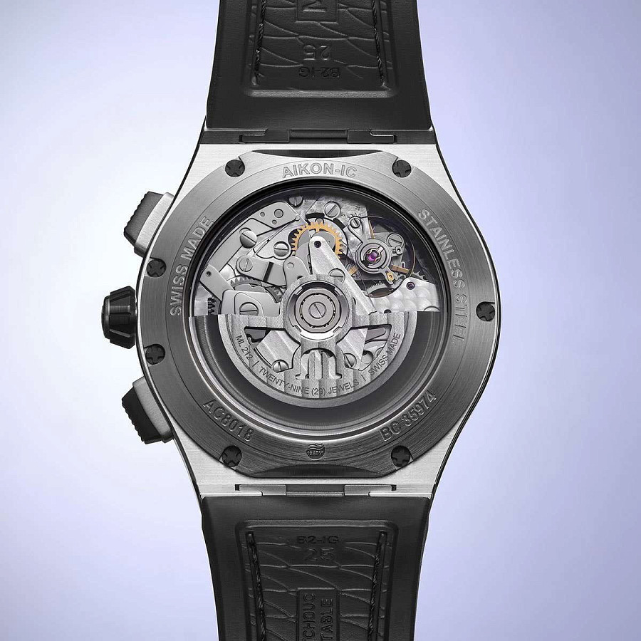 Часы Maurice Lacroix Aikonic Automatic Chronograph Skeleton AC8018-SSL20-030-2 — механические, металл сталь