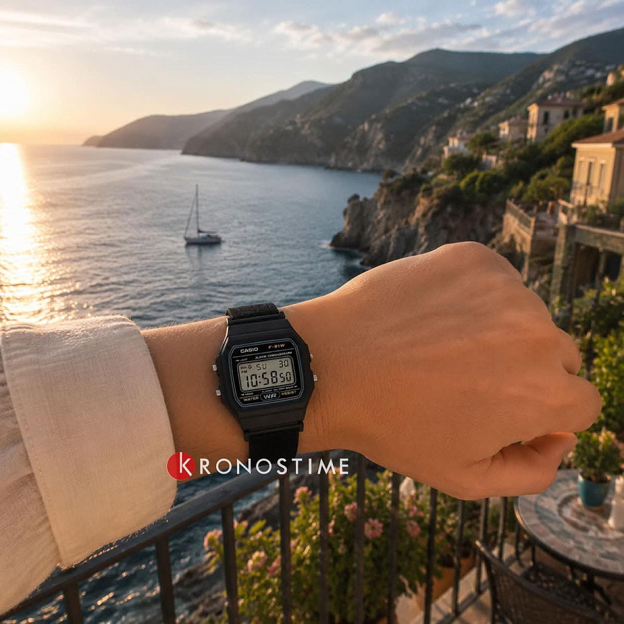 Часы Casio Collection F-91WF-1A — тканевый, женские
