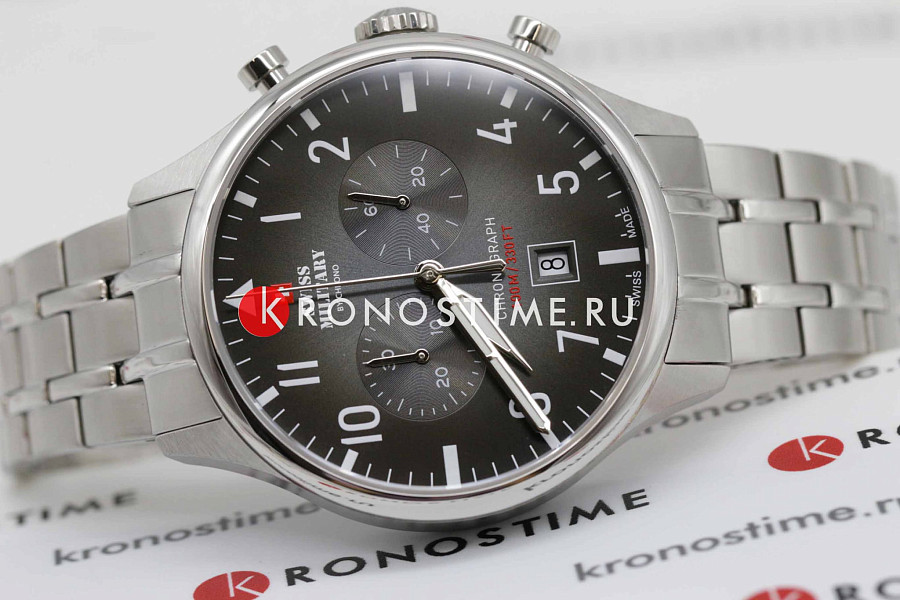 Часы Swiss Military by Chrono Vintage Chronograph SM34098.01 — сталь металл, Швейцария