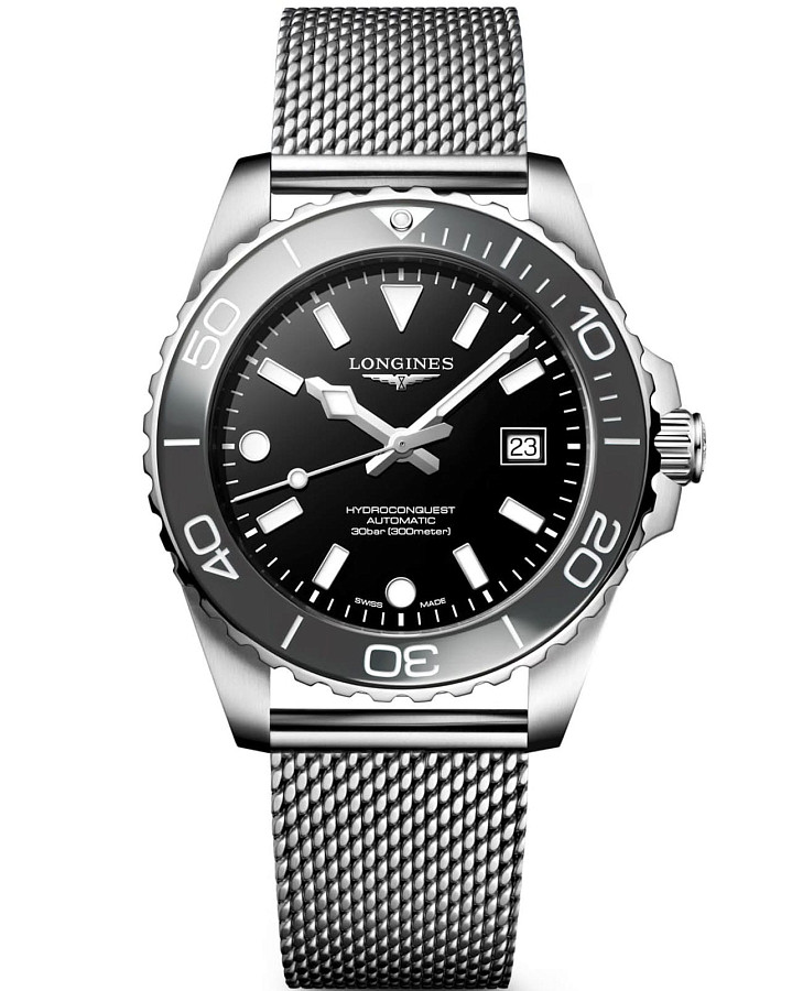 Часы Longines HydroConquest L3.788.4.70.6 — мужские, черный
