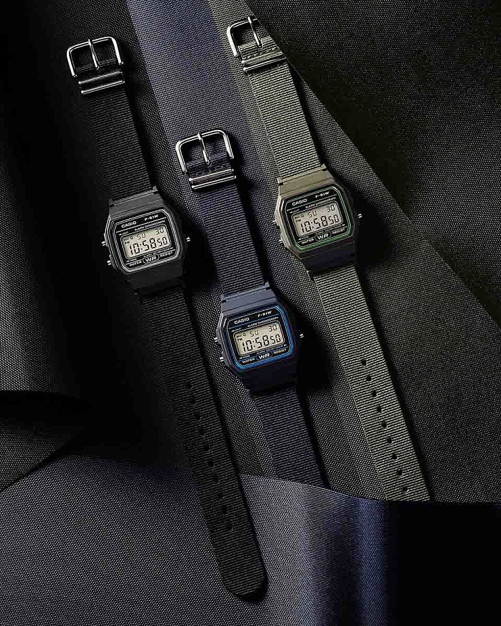 Часы Casio Collection F-91WF-3A — тканевый, женские