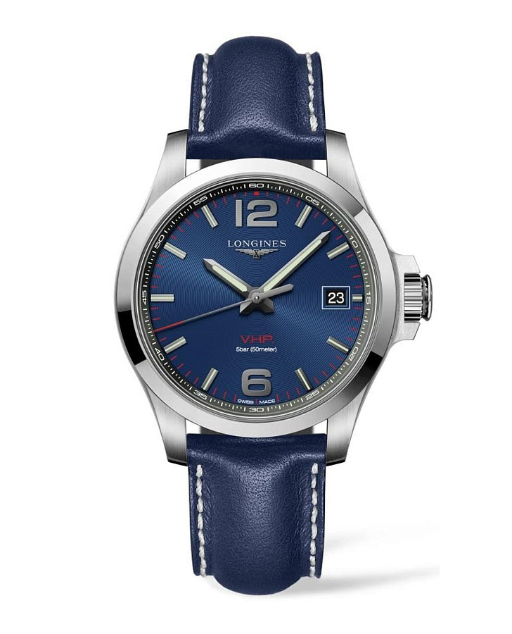 Часы Longines Conquest L3.726.4.96.7 — мужские, синий