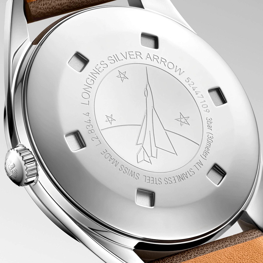 Часы Longines Silver Arrow L2.834.4.72.2 — кожаный, мужские