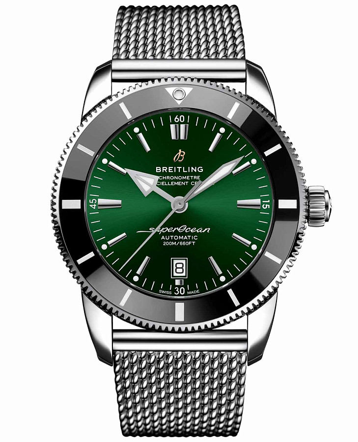 Часы Breitling Superocean Heritage B20 Automatic 46 AB2020121L1A1 — мужские, зеленый