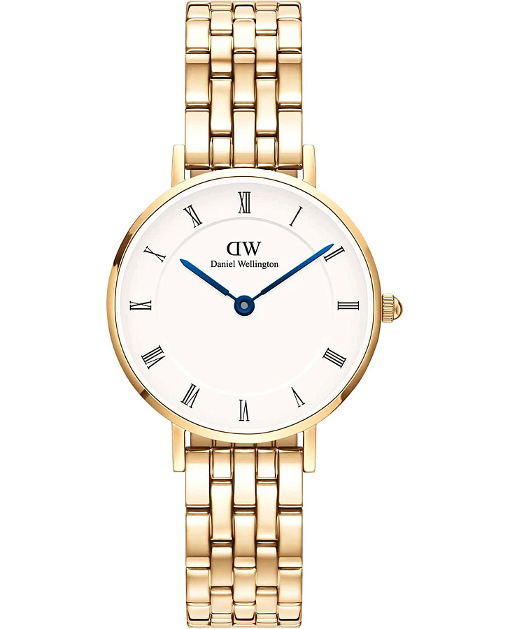 Часы Daniel Wellington Petite Roman Numerals 5-Link Gold DW00100682 — женские, белый