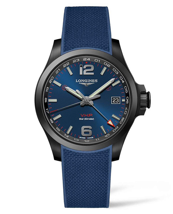 Часы Longines Conquest V.H.P. L3.718.2.96.9 — мужские, синий