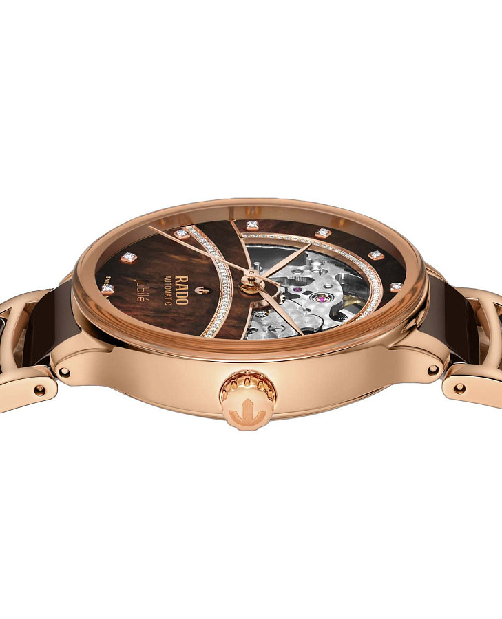 Часы Rado Centrix Automatic Diamonds Open Heart R30029942 — высокотехнологичная керамика + нержавеющая сталь с pvd покрытием, женские