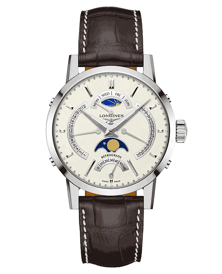 Часы Longines 1832 L4.828.4.92.4 — мужские, бежевый