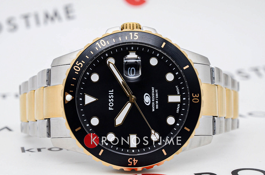 Часы Fossil Blue FS6031 — кварцевые, металл сталь