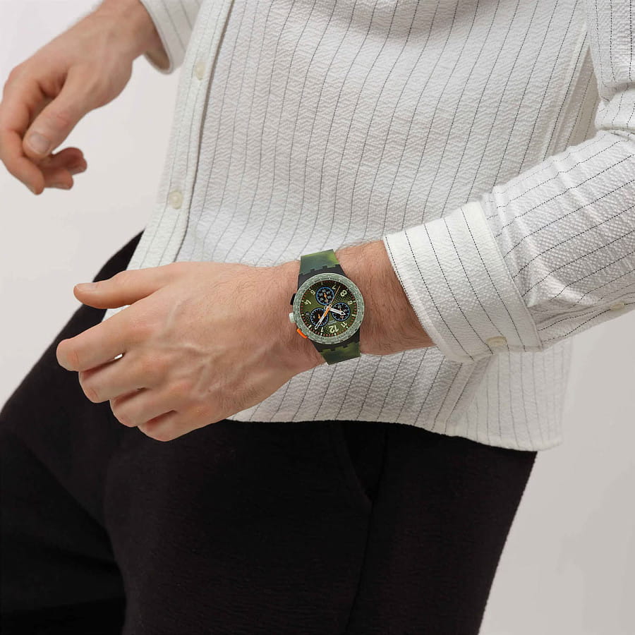 Часы Swatch Midday Camo SUSB423 — силикон, мужские