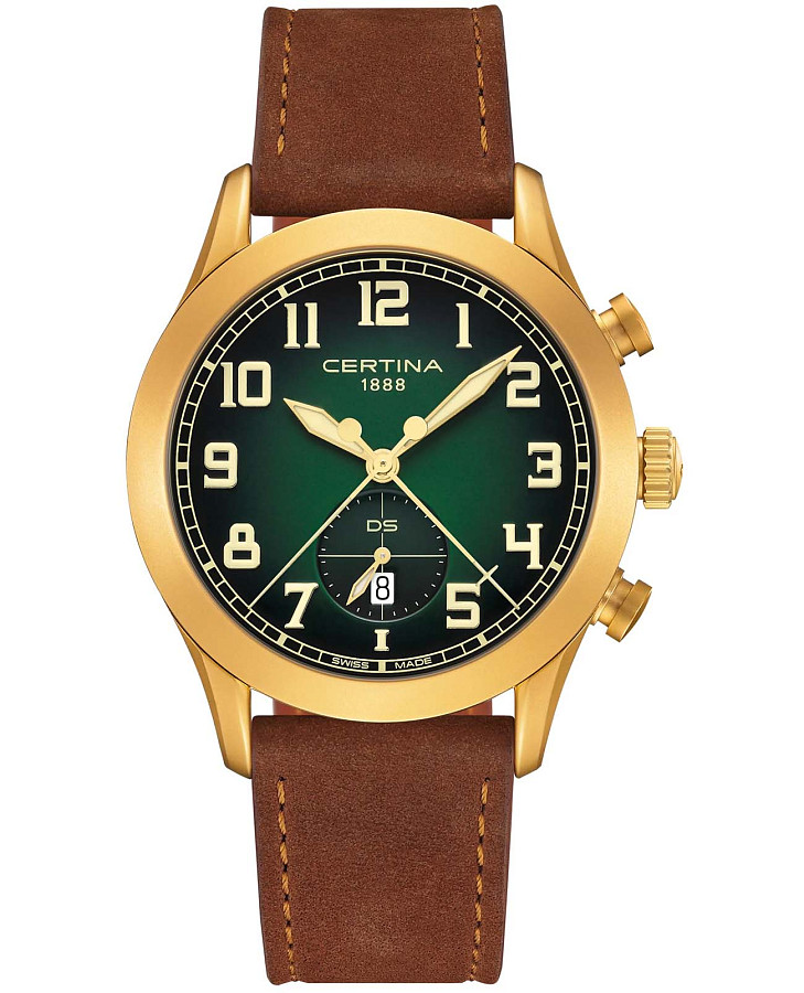 Часы Certina DS Pilot C024.617.36.092.00 — мужские, зеленый