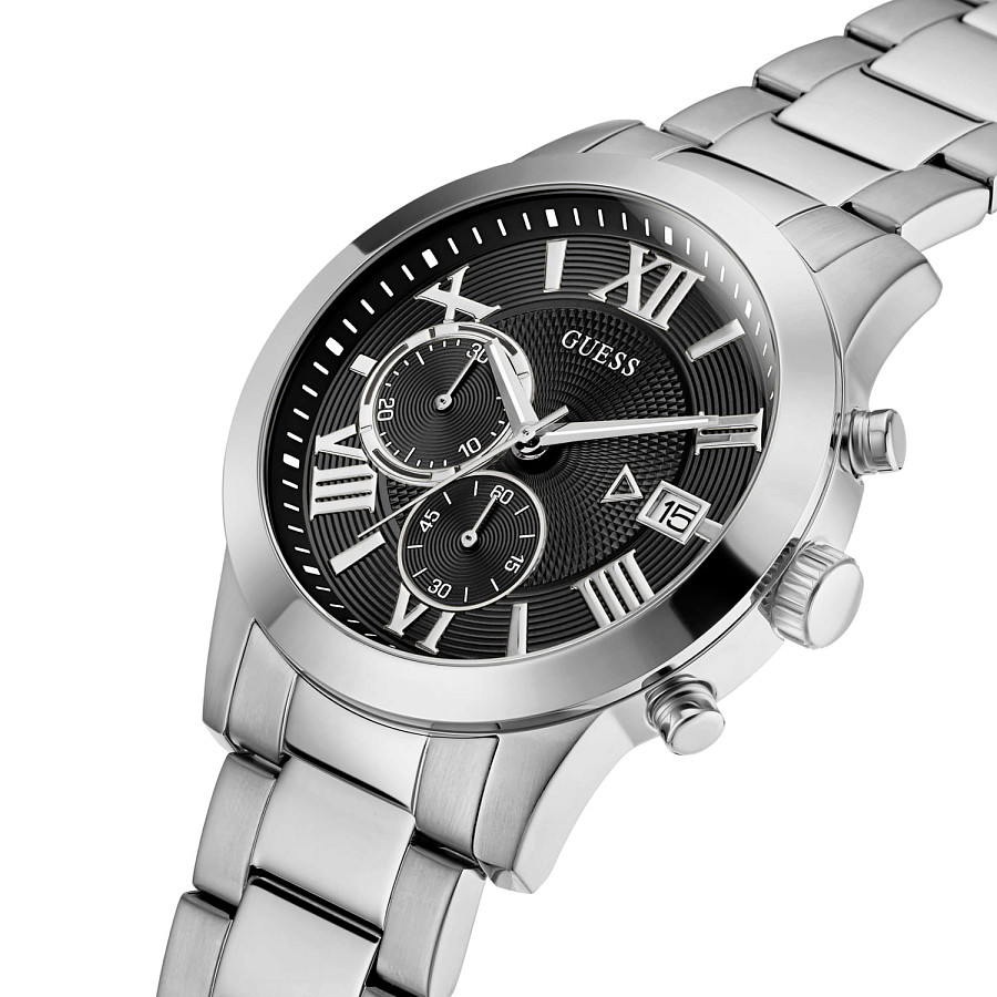 Часы Guess Atlas W0668G3 — кварцевые, металл сталь