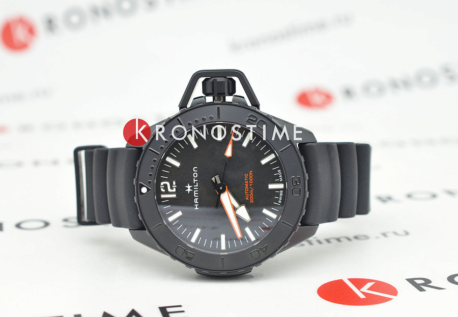 Часы Hamilton Khaki Navy Frogman Auto H77855330 — механические, сталь металл