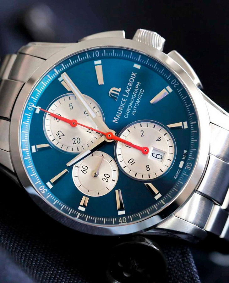 Часы Maurice Lacroix Pontos Chronograph PT6388-SS002-430-1 — металл сталь, Швейцария
