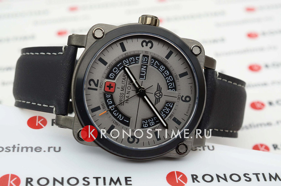 Часы Swiss Military Hanowa Aerograph SMWGB2101140 — кожа + текстиль, мужские