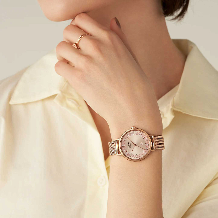 Часы Casio Sheen SHE-4539FPM-4A — кварцевые, металл сталь