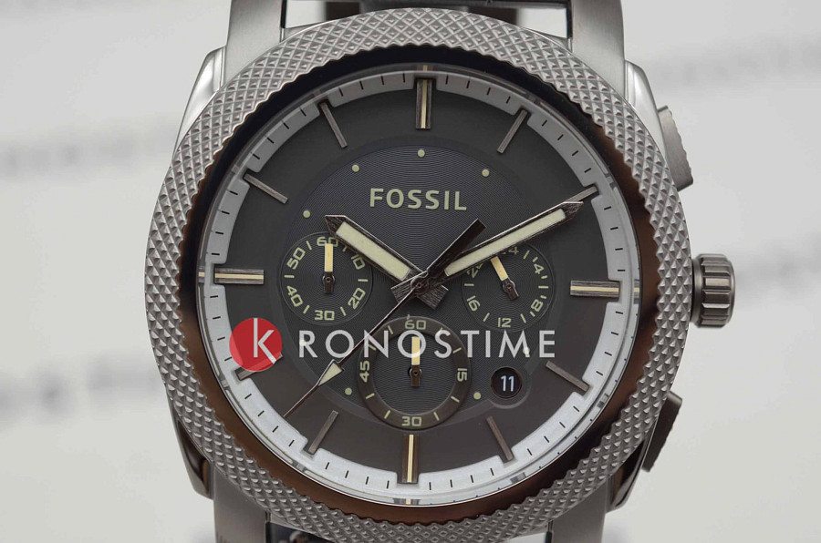 Часы Fossil Machine FS5172 — кварцевые, металл сталь