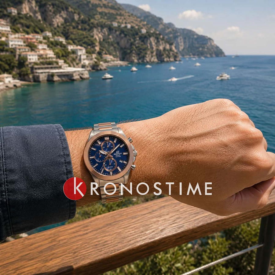 Часы Casio Edifice EFB-710SG-2A — кварцевые, металл сталь