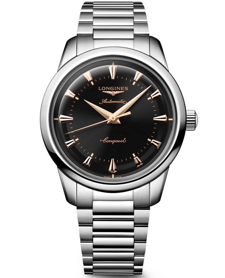 Часы Longines Conquest Heritage L1.650.4.52.6 40mm — мужские, черный