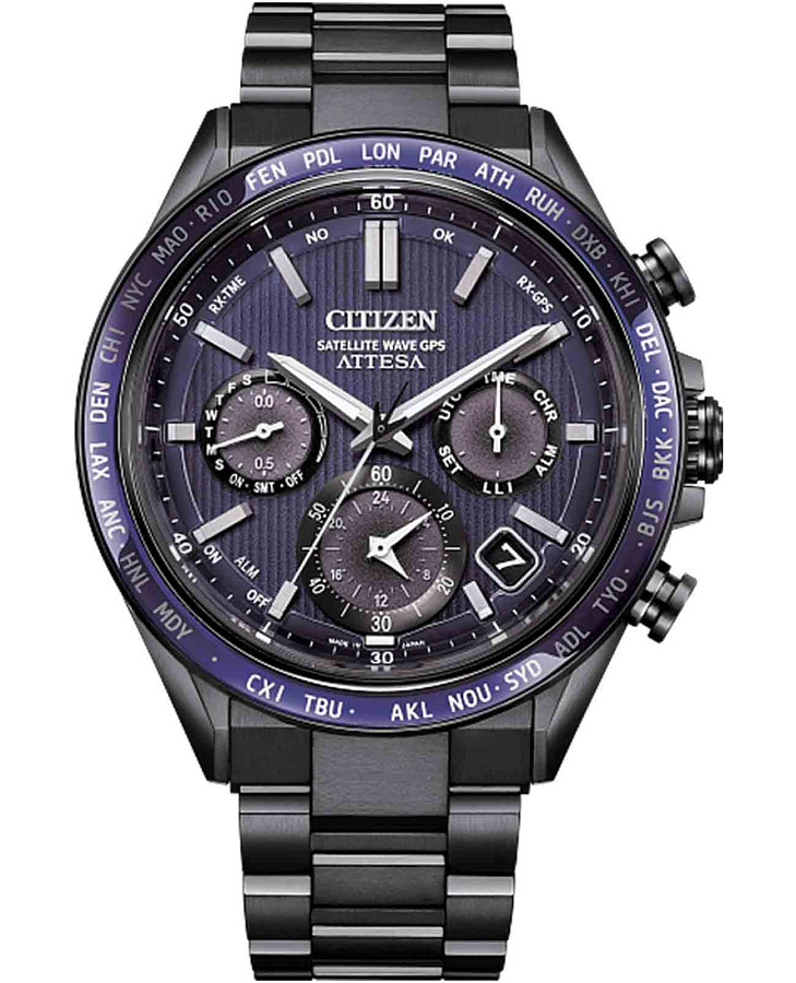 Часы Citizen Attesa CC4059-64L — мужские, фиолетовый