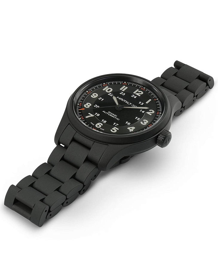 Часы Hamilton Khaki Field Titanium Auto H70665130 — мужские, титановый c pvd покрытием
