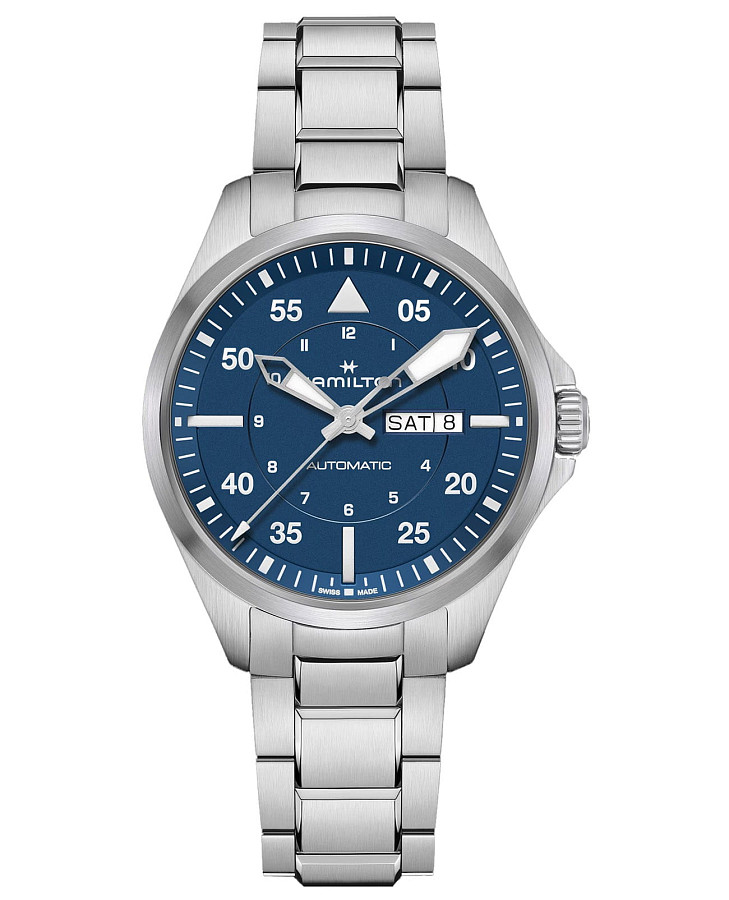 Часы Hamilton Khaki Aviation Pilot Day Date Auto H64635140 — мужские, синий