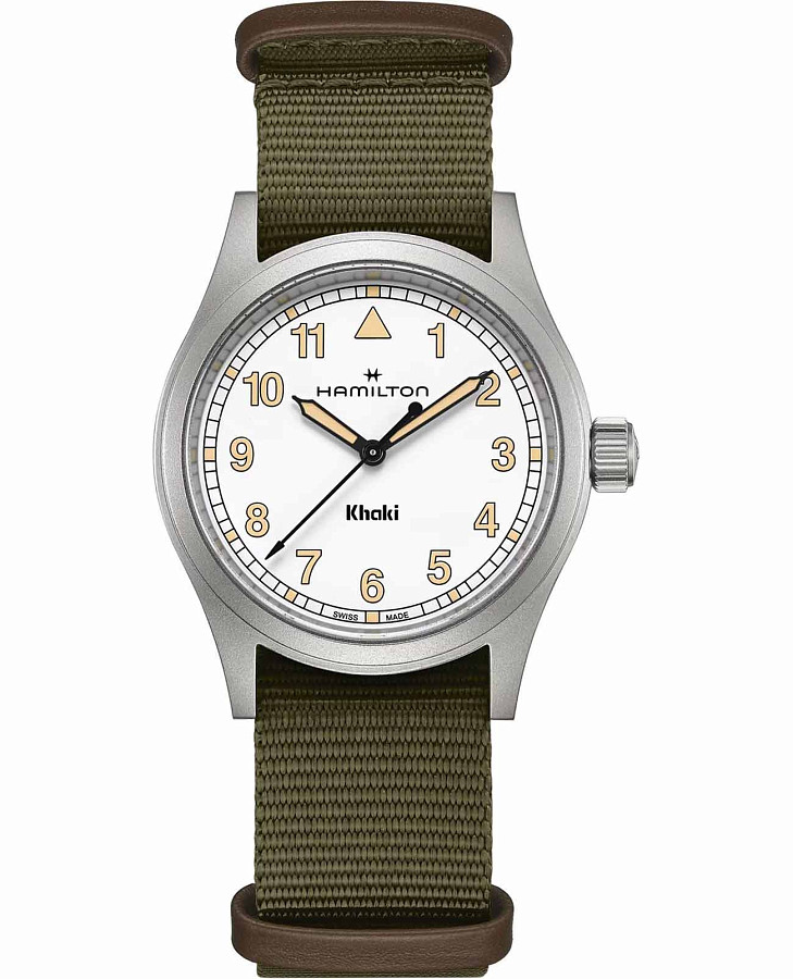 Часы Hamilton Khaki Field Quartz 38mm H69401910 — мужские, белый