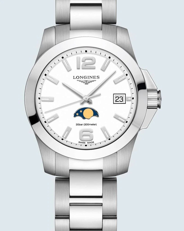 Часы Longines Conquest L3.381.4.16.6 — кварцевые, сталь металл