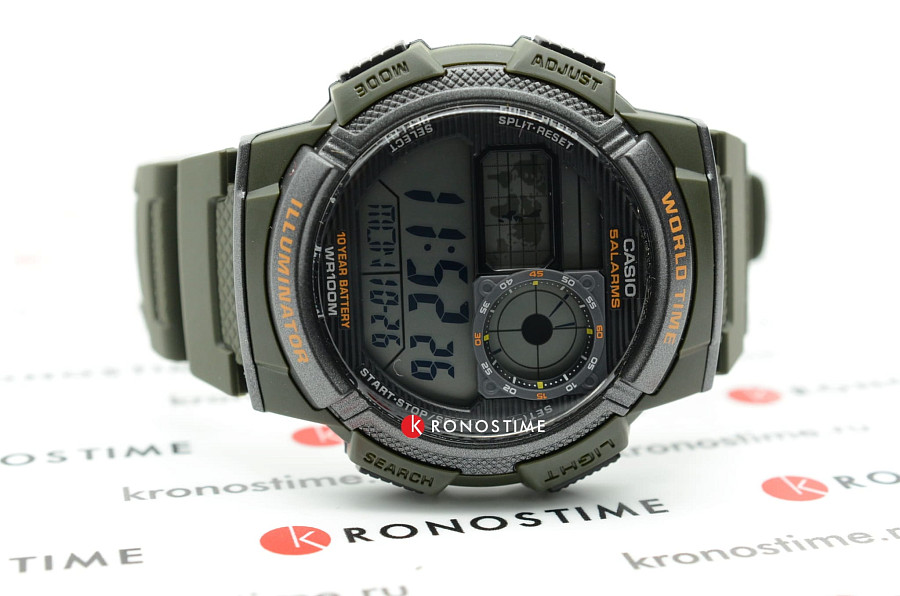 Часы Casio Collection AE-1000W-3AVDF (AE-1000W-3A) — пластик, мужские