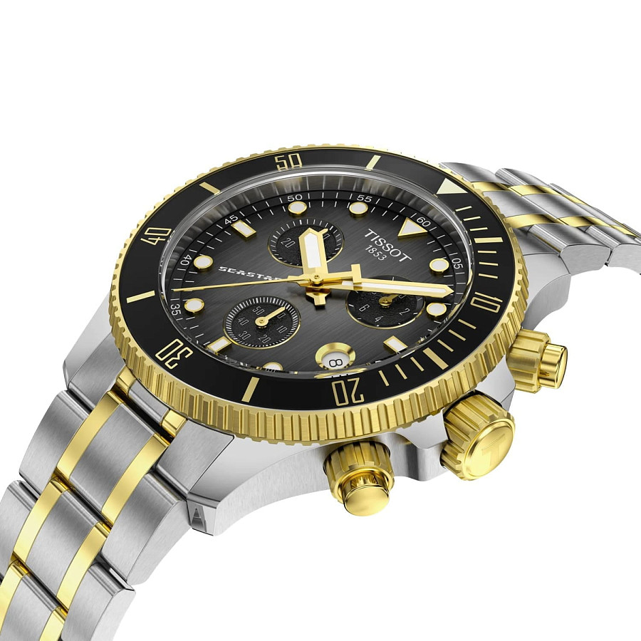 Часы Tissot Seastar 1000 Quartz Chronograph 38mm T120.217.22.061.00 — мужские, серебристый
